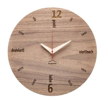 Horloge murale Kultuhr nutwood round