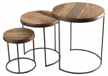 Tables d'appoint en teck recyclé