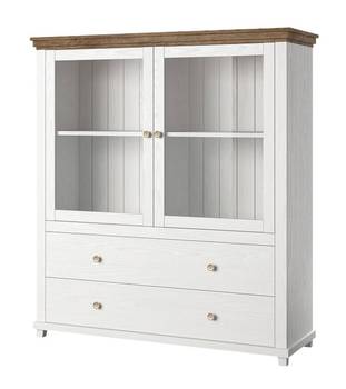 Highboard mit Glastüren und Beleuchtung