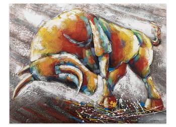 Tableau peint à la main Taureau Enzo