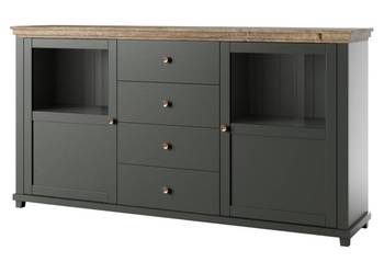 Sideboard mit Glaseinsätzen & LED-Licht