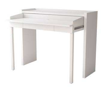 Console bureau extensible blanc