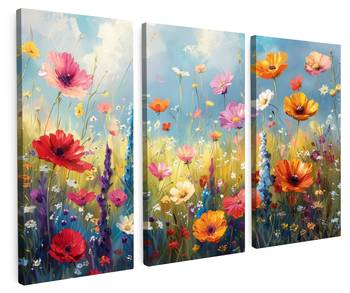 LEINWANDBILD Blumen 3er Set
