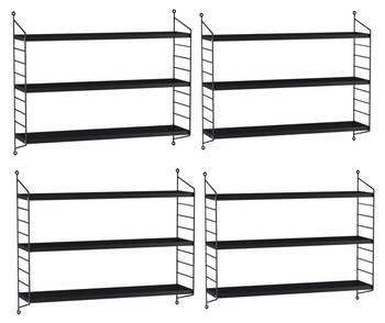 Lot de 4 étagères murales Strängnäs