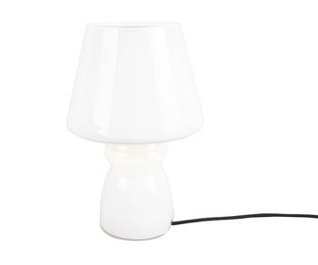 Lampe à poser en verre blanc