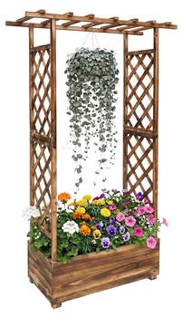 Blumenkasten mit Rankgitter & Dach