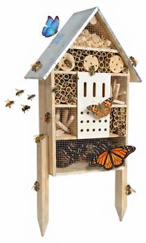 Insektenhotel mit Ständer & Metalldach