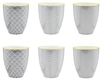 Beker PATTERN set van 6