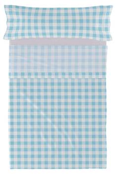 Vichy Parure drap 160x270 cm Bleu