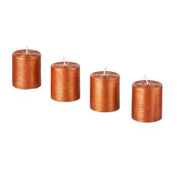 Set mit 4 Kerzen Stripes Xs - Orange