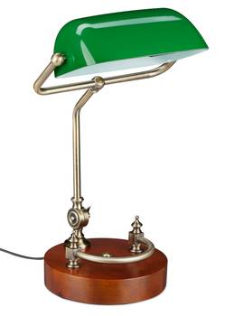 Lampe de banquier avec abat-jour vert