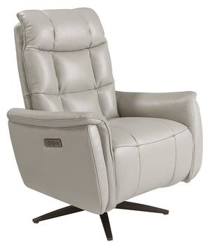 Fauteuil pivotant en cuir gris