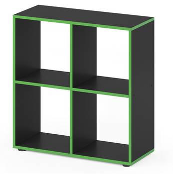 Raumteiler Tetra Schwarz/Grün 4 Fächer