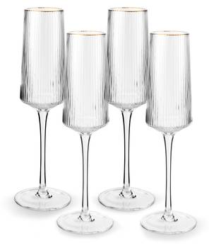 Champagne Glass Goldrand (4er Set)
