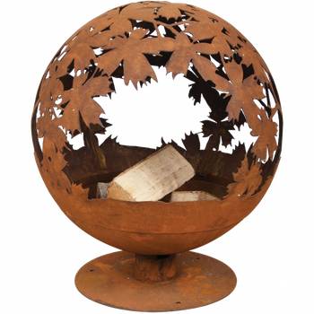 Brasero acier corten feuilles 58cm