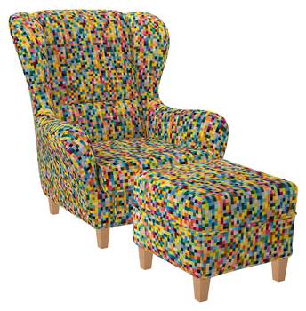 Ohrensessel & Hocker Pixel 2er Set