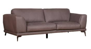 Sofa  DESIDE Leder 3-Sitzer grau