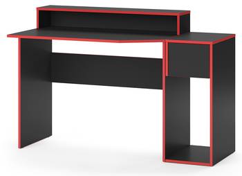 Bureau ordinateur Kron noir/rouge Set 2