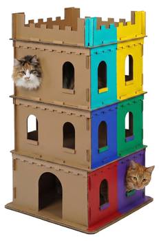 Katzenburg XL aus Pappe