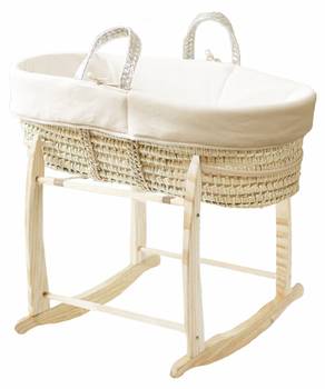 Babytragekorb mit Holzgestell