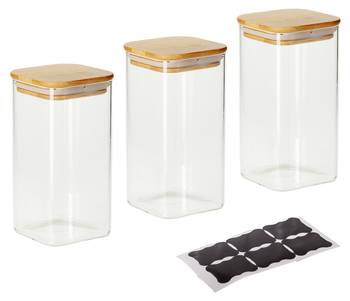 3er Set Vorratsgläser mit Deckel 1500 ml