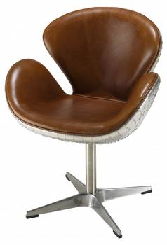 Fauteuil vintage en cuir marron