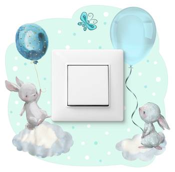 Lichtschalter-Sticker Hasen