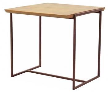 Table d'appoint en bois et métal marron