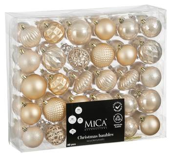 Kerstbal Unbreakable baubles 60 stuks