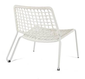 Fauteuil détente corde et acier blanc