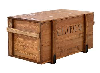 Truhe "Champagne" massiv Holz Vintage
