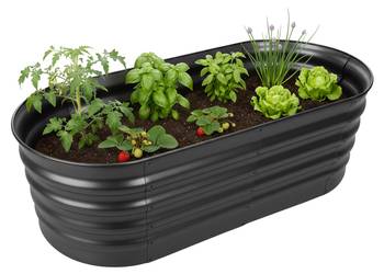 Halfronde metalen moestuinbak