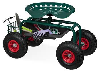Siège roulant de jardin avec rangement