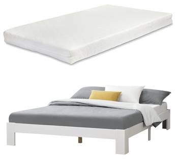 Cadre de Lit Raisio Double Matelas Pin