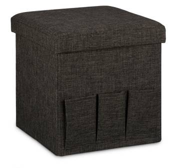 Tabouret de rangement pliant en lin