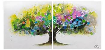 Bild handgemalt Regenbogenbaum