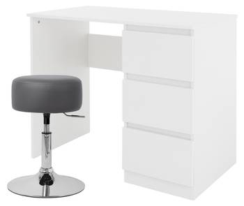 Schreibtisch 90x76x50 cm Weiß aus Holz