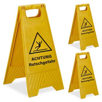 Avertissement : sol glissant, lot de 3