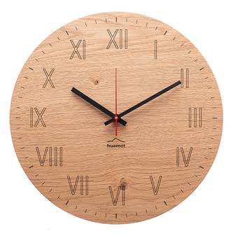 Horloge murale Römerkultuhr oak round