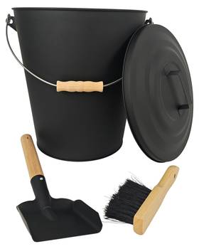 Ascheeimer mit Feger & Schaufel