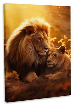 Leinwandbild Lion-Romance