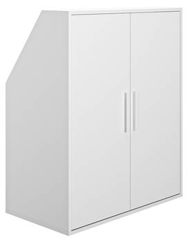 Schrank 2 Türen Eichenholz-Weiß-optik