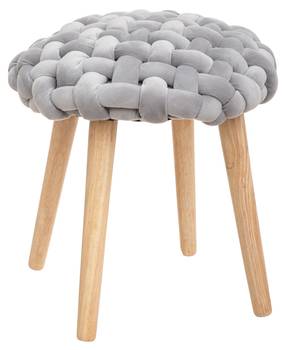 Tabouret déco en tricot de velours