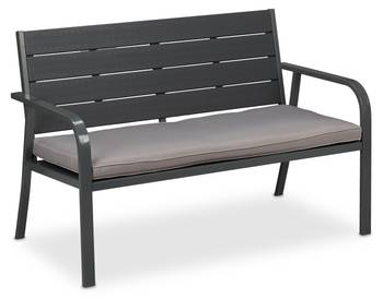 Grijze tuinbank met kussen