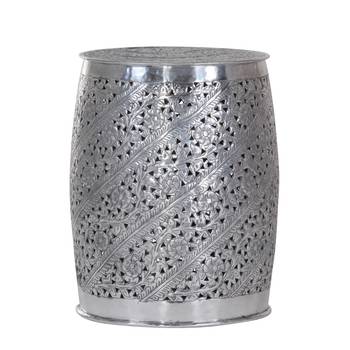 ars manufacti Beistelltisch Beauvoir Aluminium Silber Rund Boho 43x52x43 cm (BxHxT)