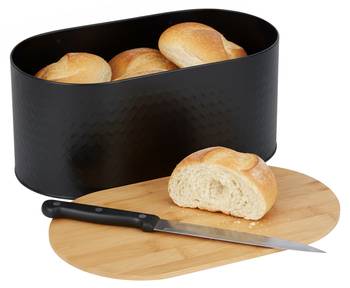 Boîte à pain ovale avec couvercle bambou
