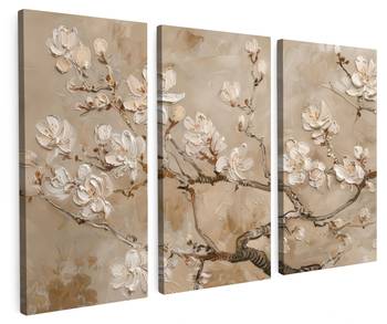 LEINWANDBILD Mandelblüte 3er Set