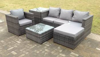 5 Sitzer Rattan Sofa Gartenmöbel Set