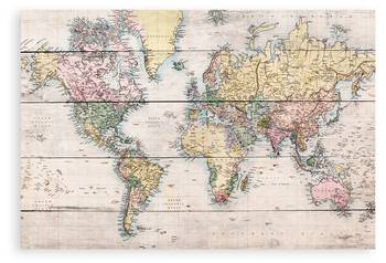Holzpaneel Weltkarte