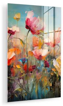 ACRYLGLASBILD Blumen Orange